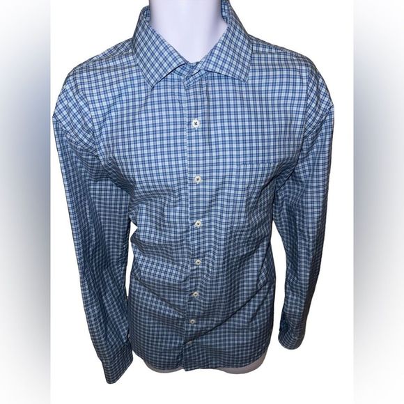 Peter Millar Other - Peter Millar Blue Checkered Casual Button Down Shirt